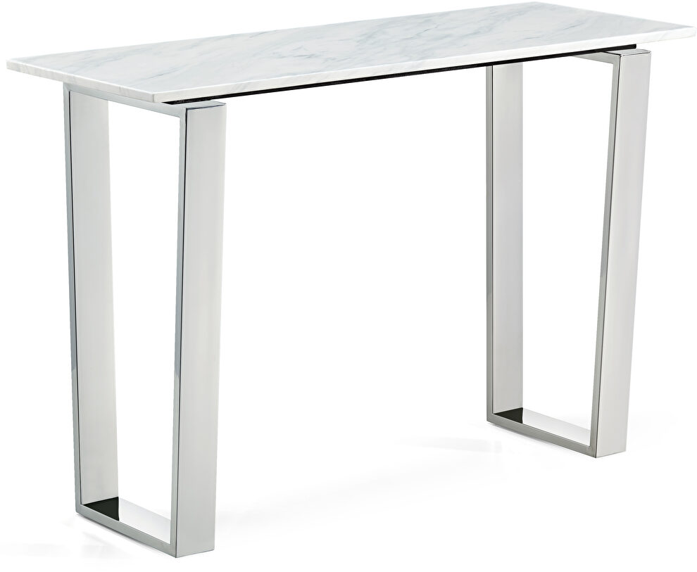 Genuine marble top / stainless steel console table by Meridian