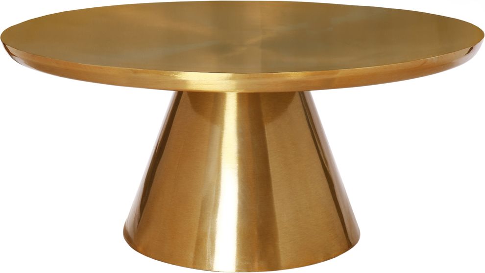 All gold round glam style coffee table by Meridian
