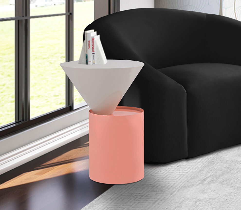Geometric shape cylinder / cone end table by Meridian
