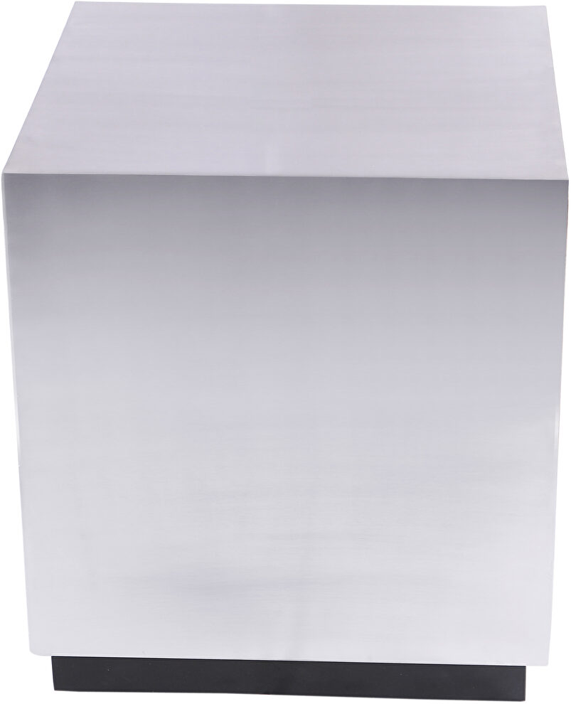 Brushed chrome square end table by Meridian