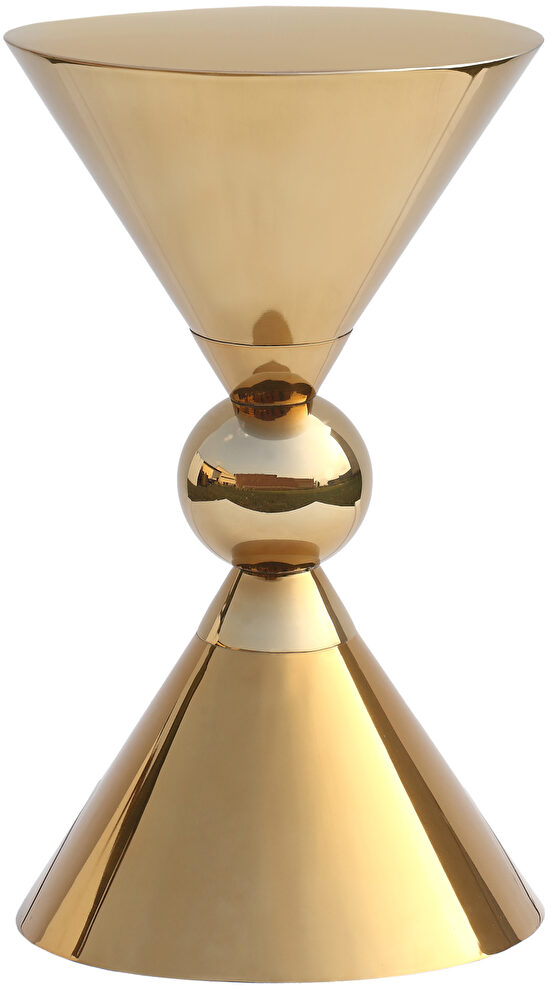 Round ultra-contemporary stylish gold end table by Meridian