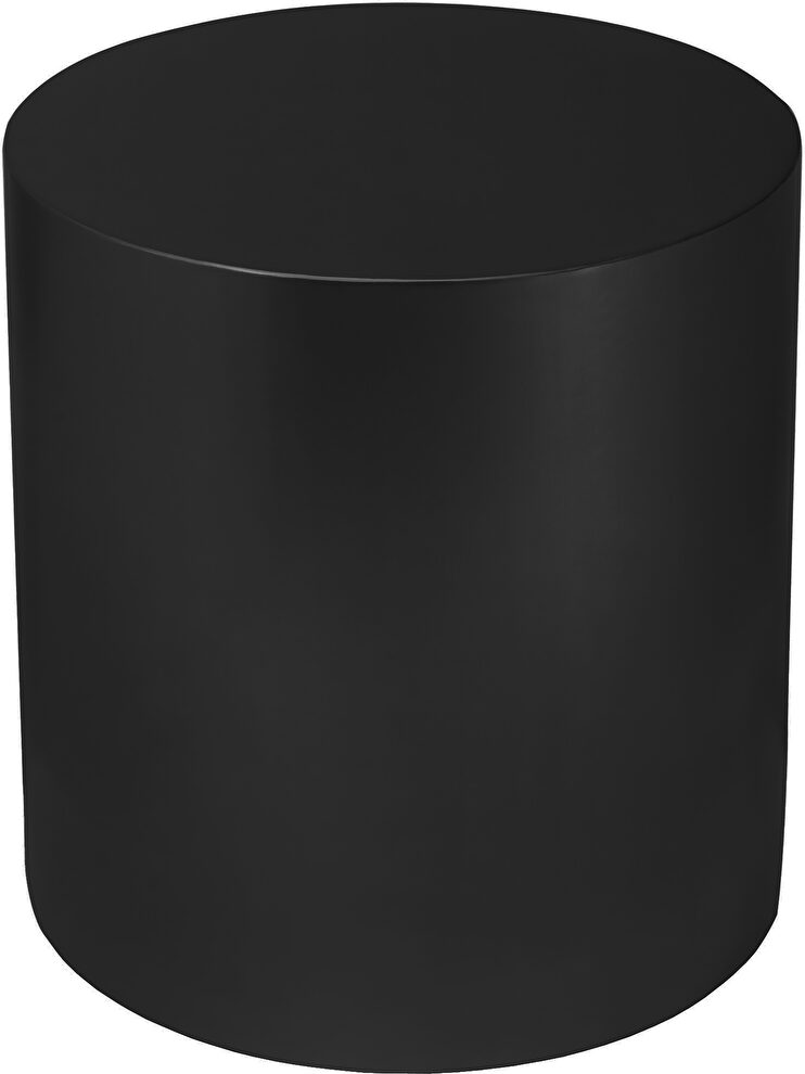 Round cylinder black contemporary end table by Meridian