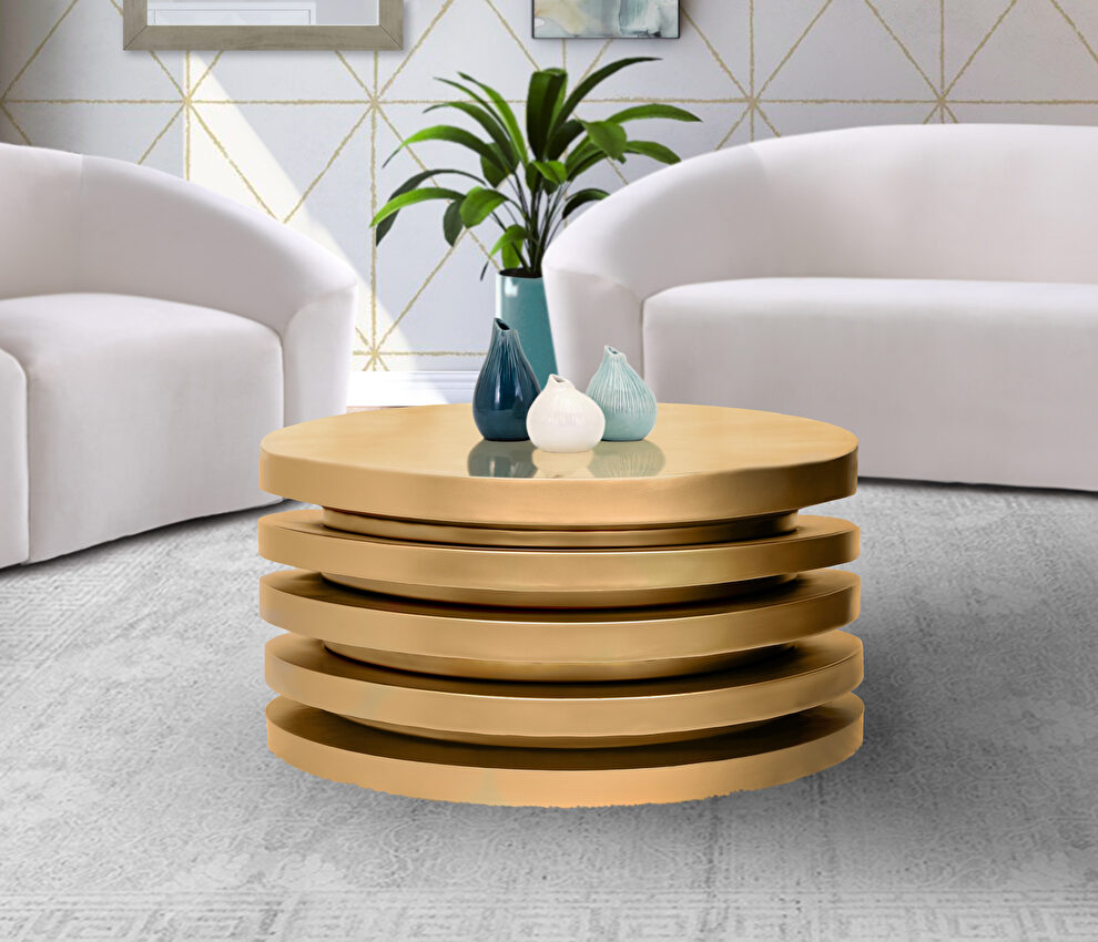 Ultra-contemporary gold stylish coffee table by Meridian