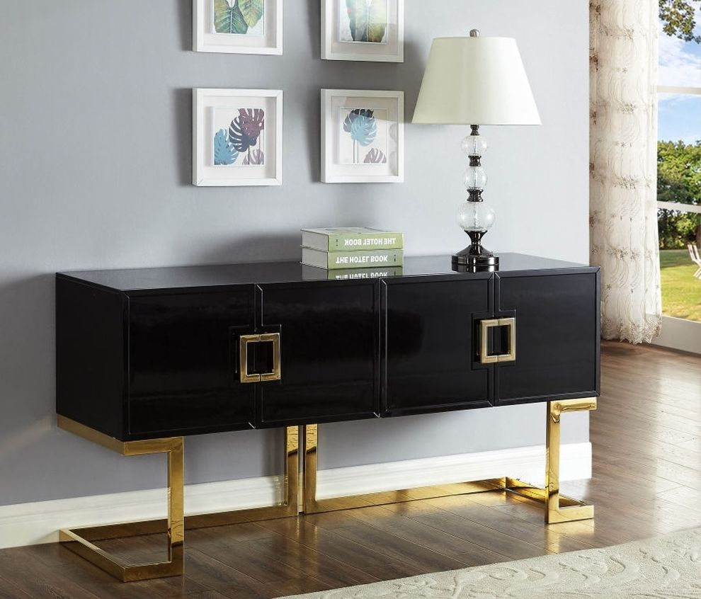 Black/gold buffet /console table by Meridian
