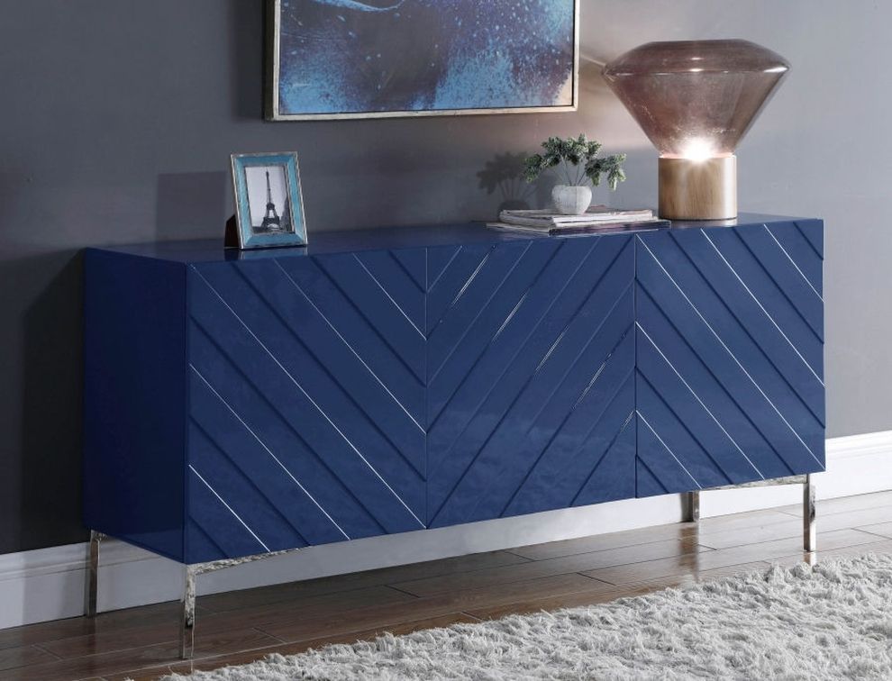 Navy blue laquer sideboard/buffet/display by Meridian