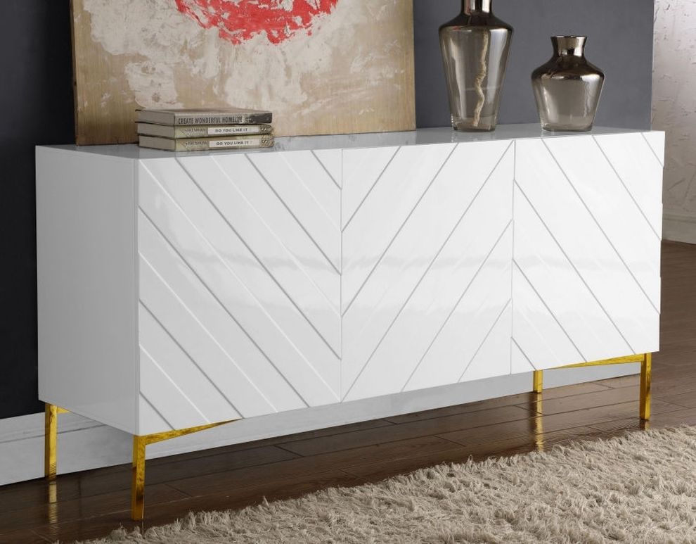 Modern white high gloss buffet / display unit by Meridian
