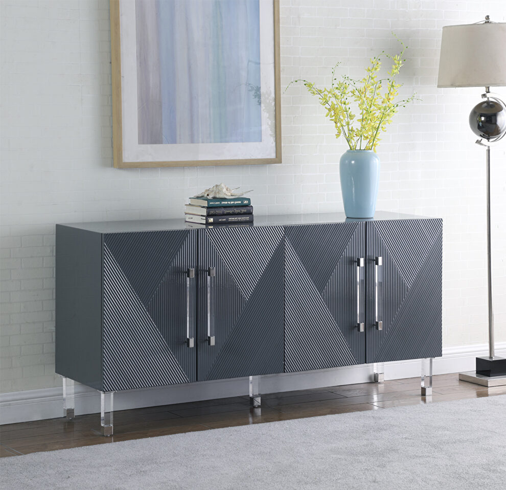Contemporary gray lacquer buffet / server by Meridian