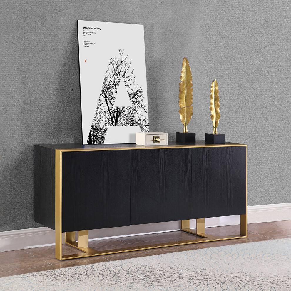 Black / gold stylish display / buffet / server by Meridian