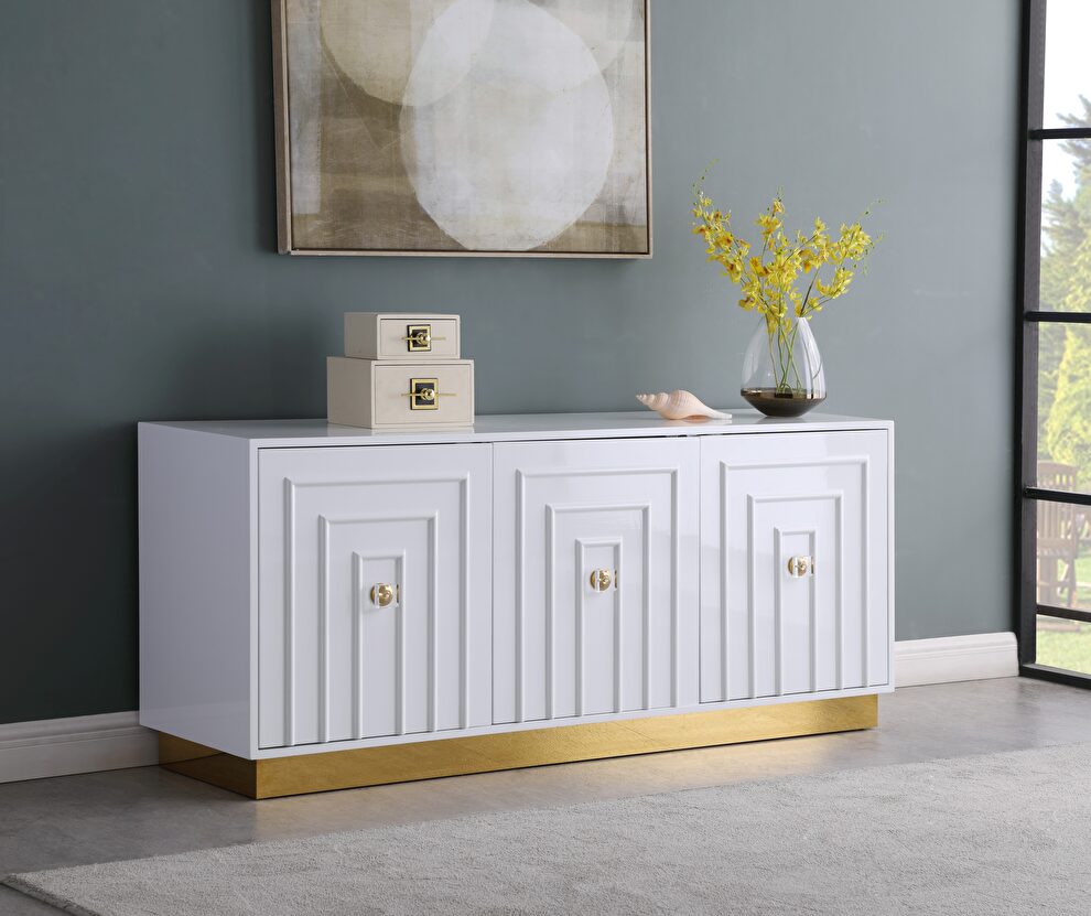 Contemporary white lacquer server / buffet by Meridian