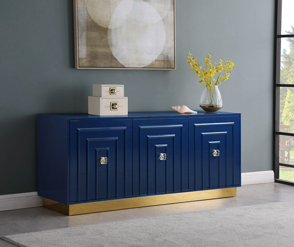 Contemporary navy blue lacquer server / buffet by Meridian