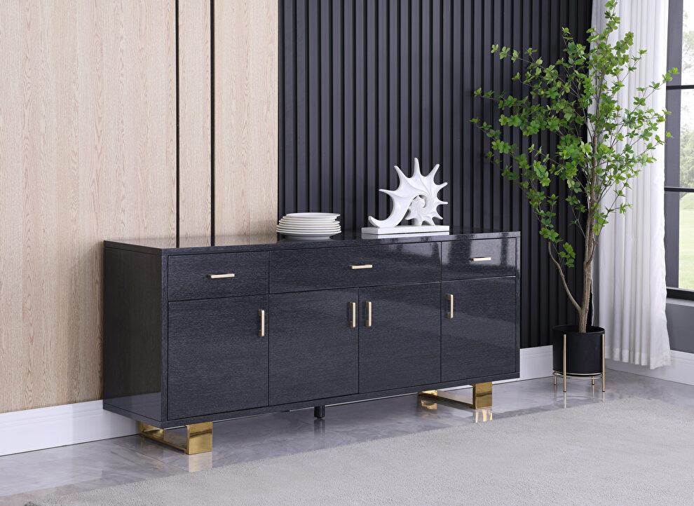 Contemporary white / gold buffet / server by Meridian
