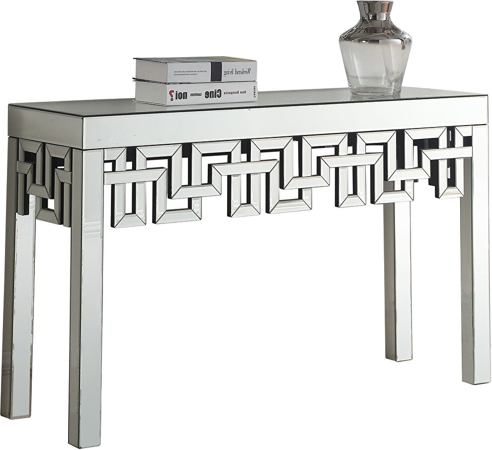 Mirrored design contemporary console table by Meridian