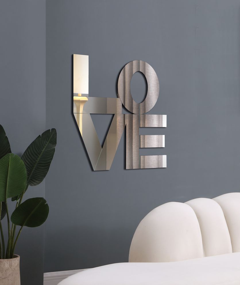 Love letters wall mirror in contemporary style by Meridian