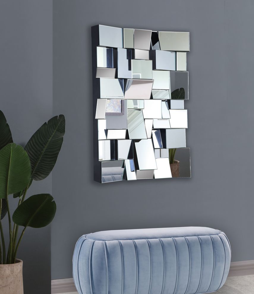 Geometric panels wall mirror in contemporary style by Meridian