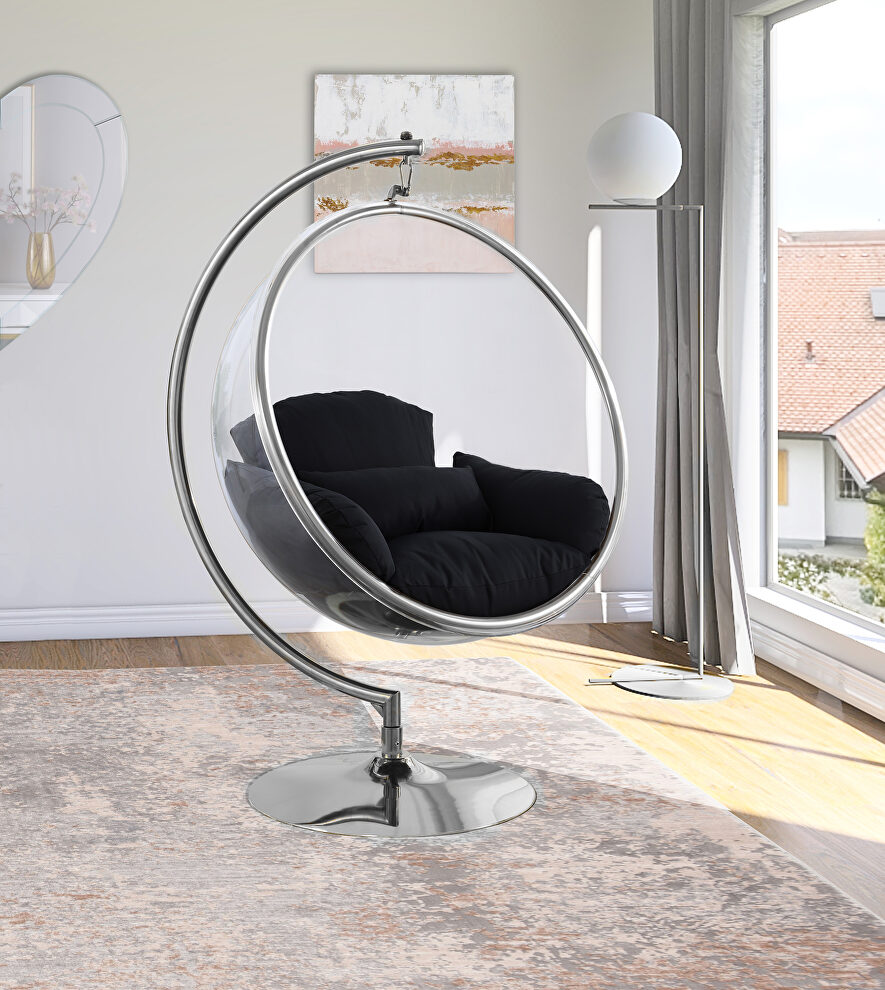 Acrylic swing bubble accent chair by Meridian