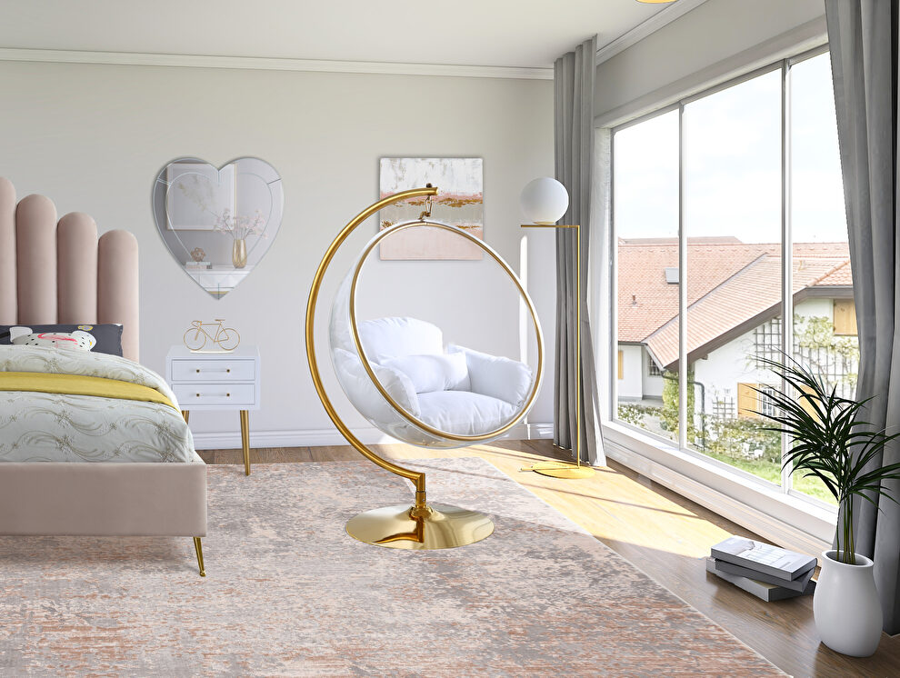 Acrylic swing bubble accent chair by Meridian