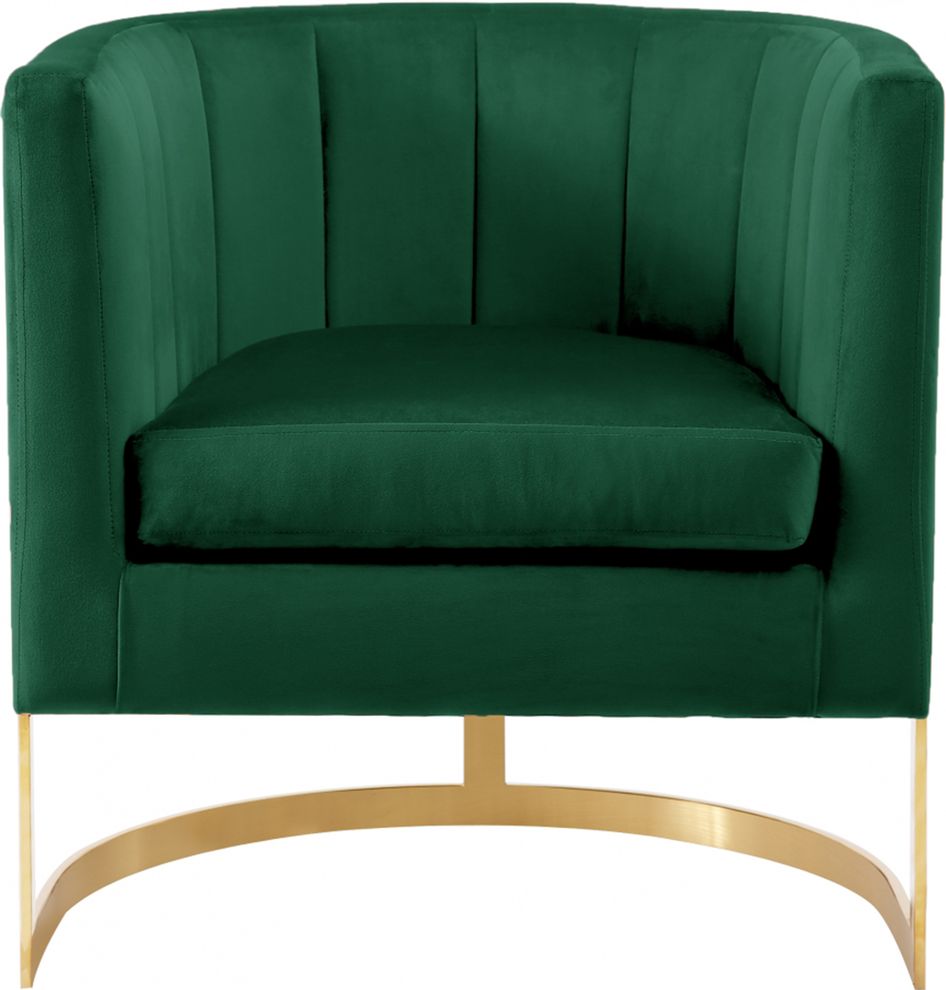 Velvet green fabric contemporary chair by Meridian