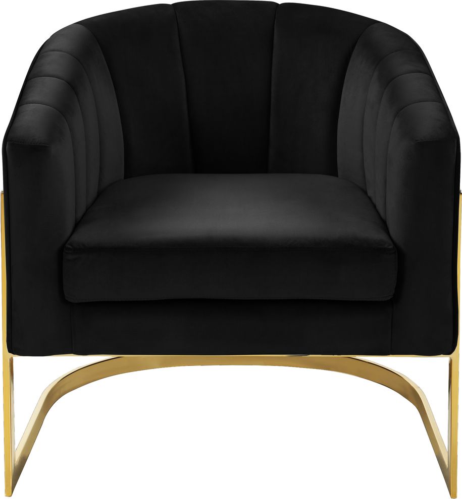 Velvet black fabric contemporary chair by Meridian