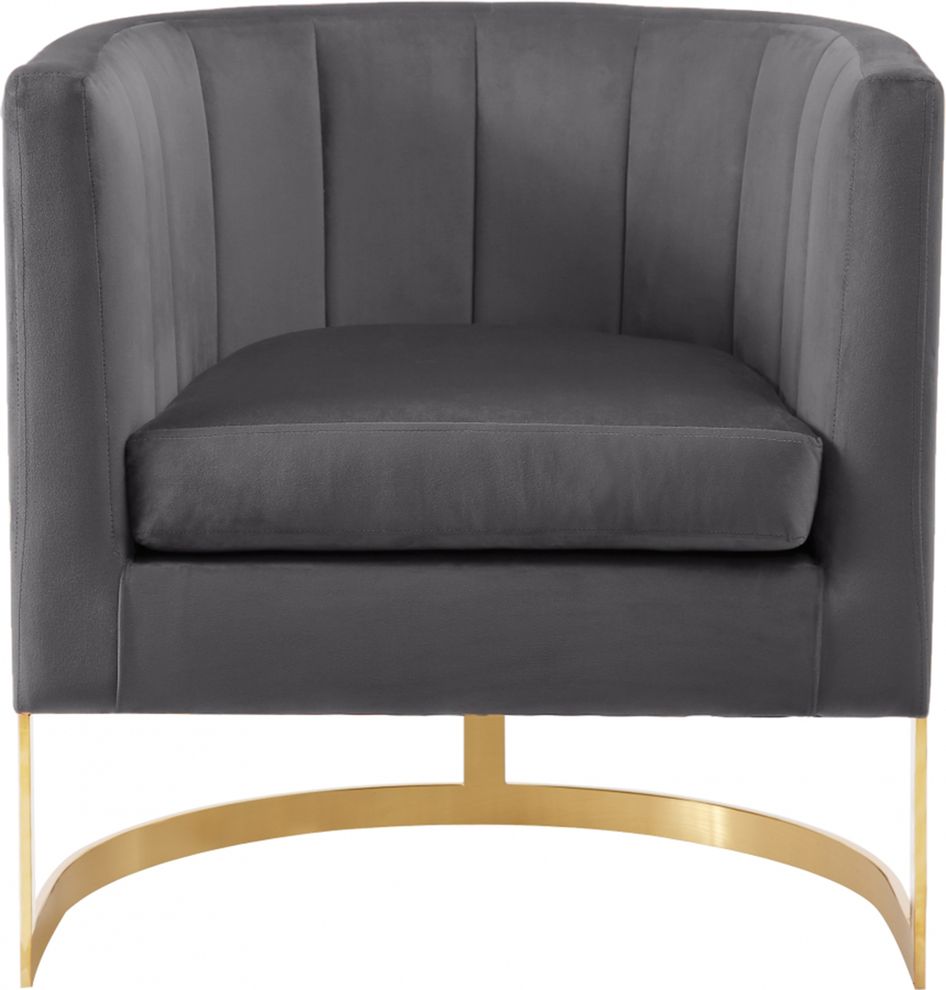 Velvet gray fabric contemporary chair by Meridian