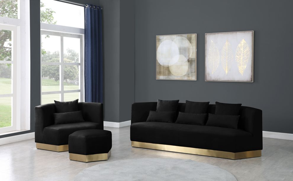 Modular design / gold base contemporary sofa by Meridian
