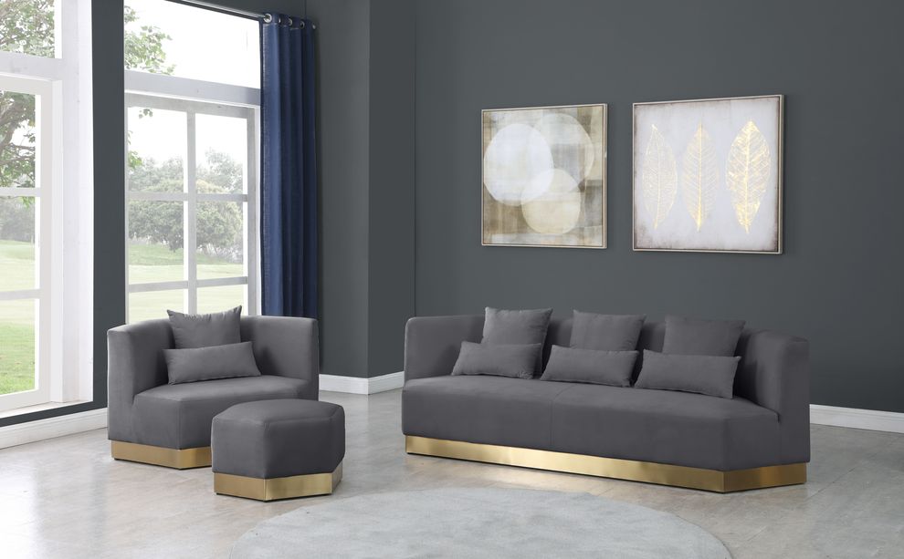 Modular design / gold base contemporary sofa by Meridian