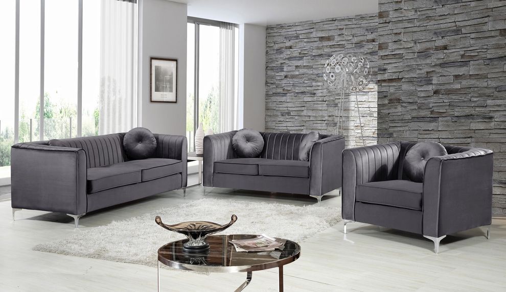 Velvet fabric contemporary sofa by Meridian