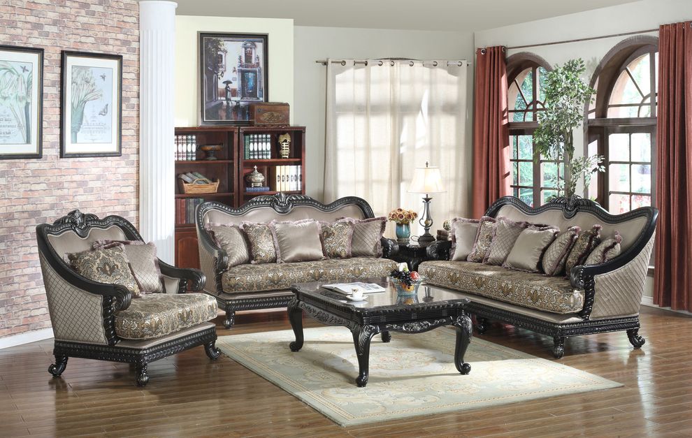 French design gray fabric traditional sofa by Meridian