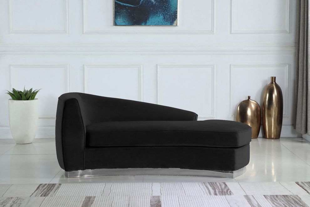 Black velvet contemporary chaise lounge by Meridian