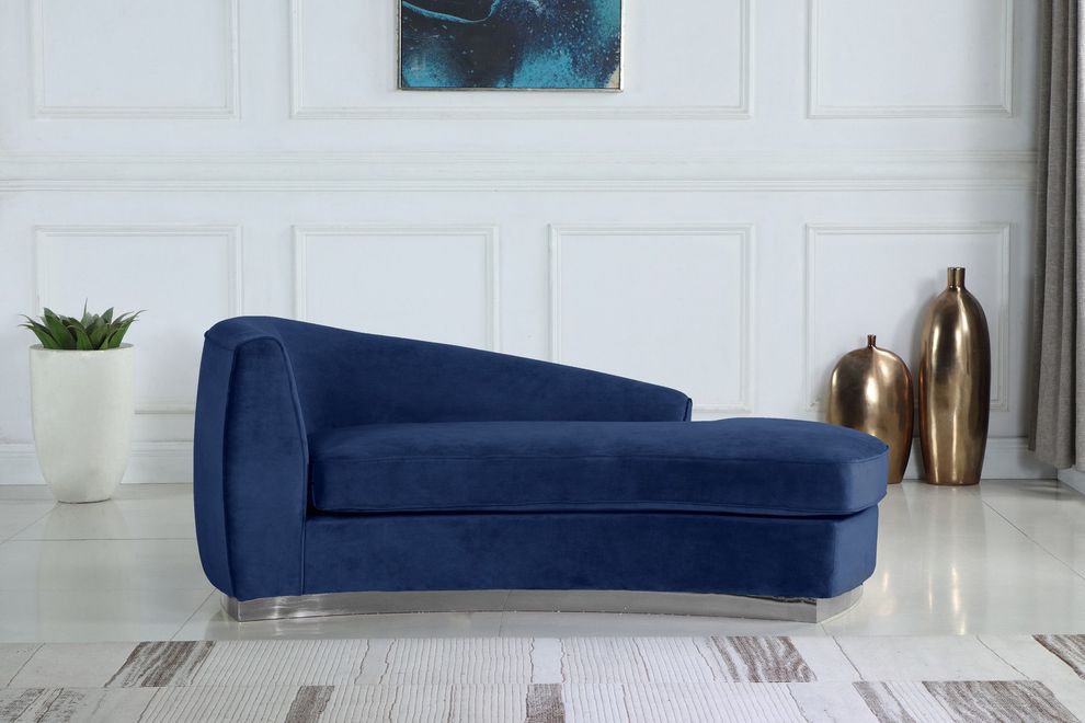 Navy velvet contemporary chaise lounger by Meridian