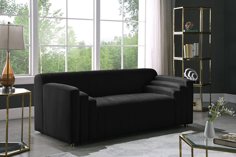 Unique contemporary dropping level design loveseat by Meridian