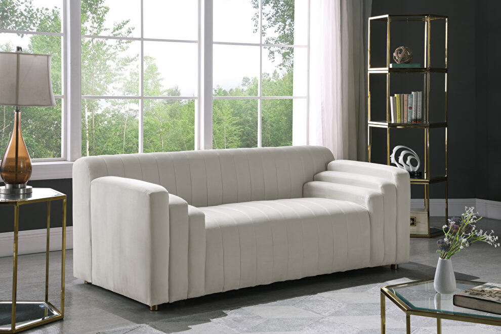 Unique contemporary dropping level design loveseat by Meridian