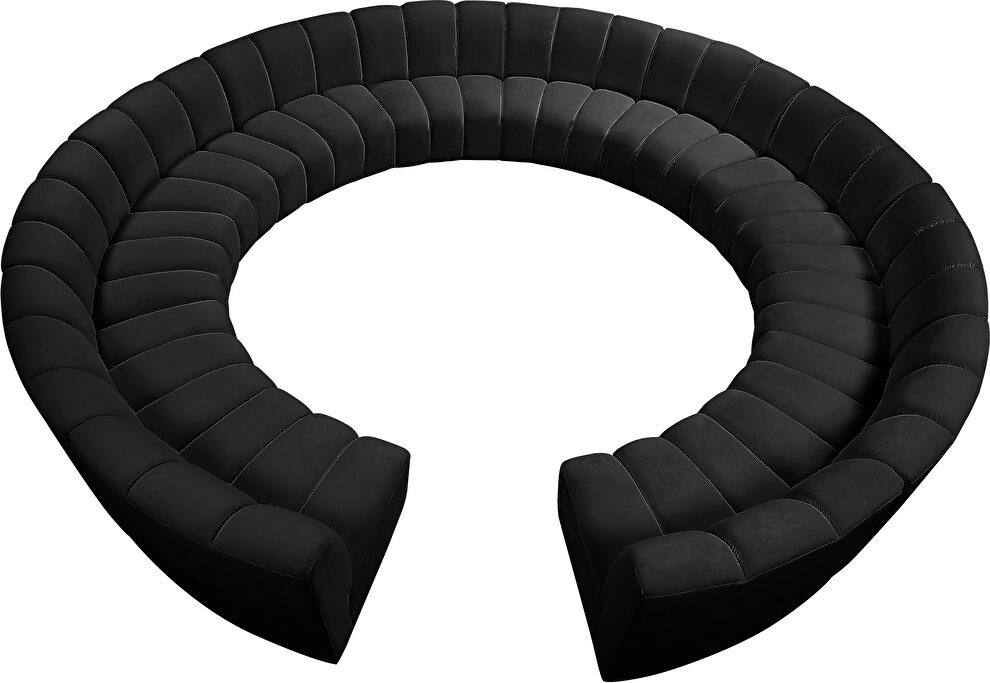 12 pcs black velvet modular sectional sofa by Meridian