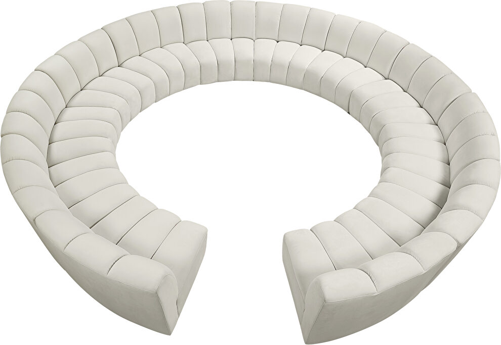 12 pcs cream velvet modular sectional sofa by Meridian