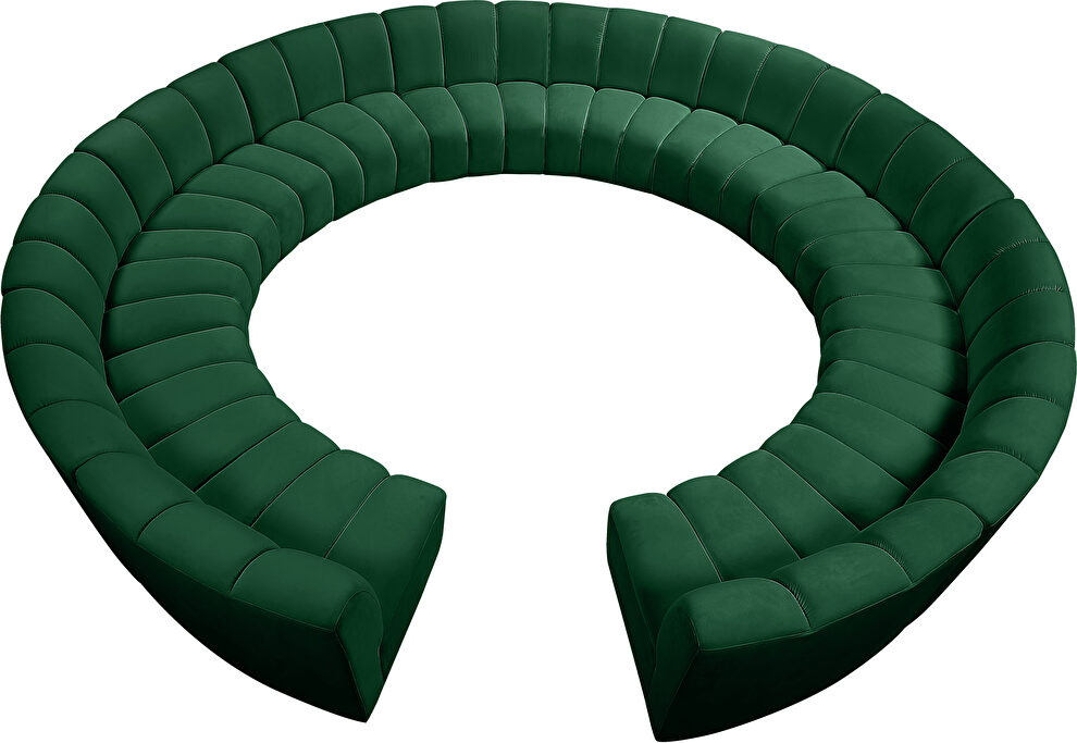 12 pcs green velvet modular sectional sofa by Meridian