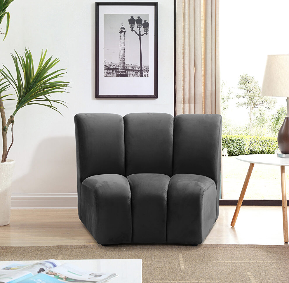 Modular contemporary velvet chair by Meridian