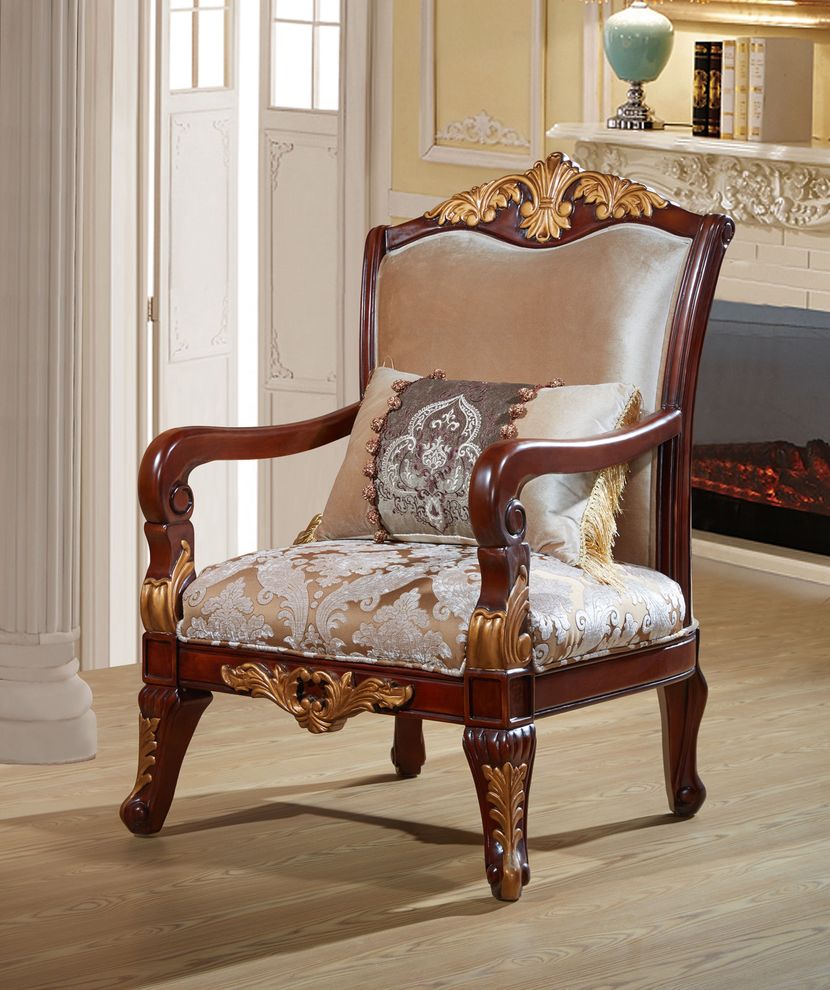Rich cherry finish traditional chair by Meridian