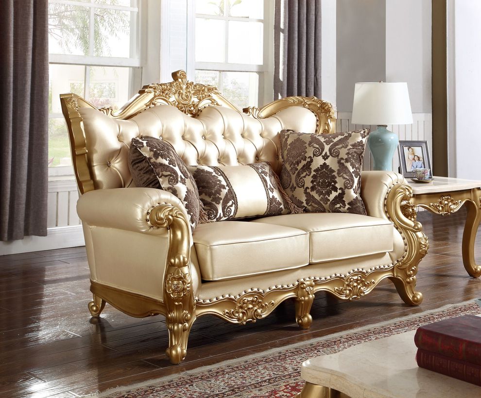 Peal leather classical traditional loveseat by Meridian