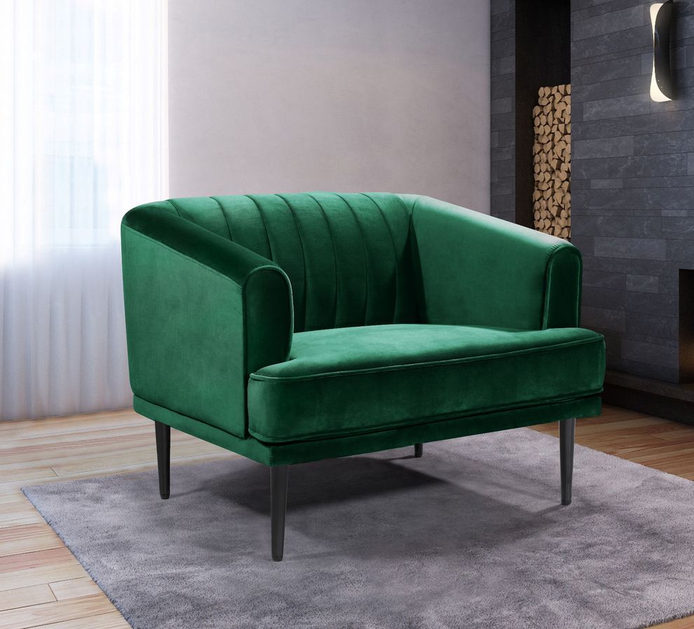 Affordable velvet contemporary chair by Meridian