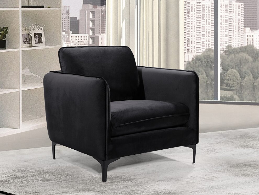 Velvet casual contemporary style living room chair by Meridian