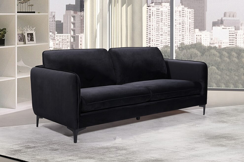 Velvet casual contemporary style living room sofa by Meridian
