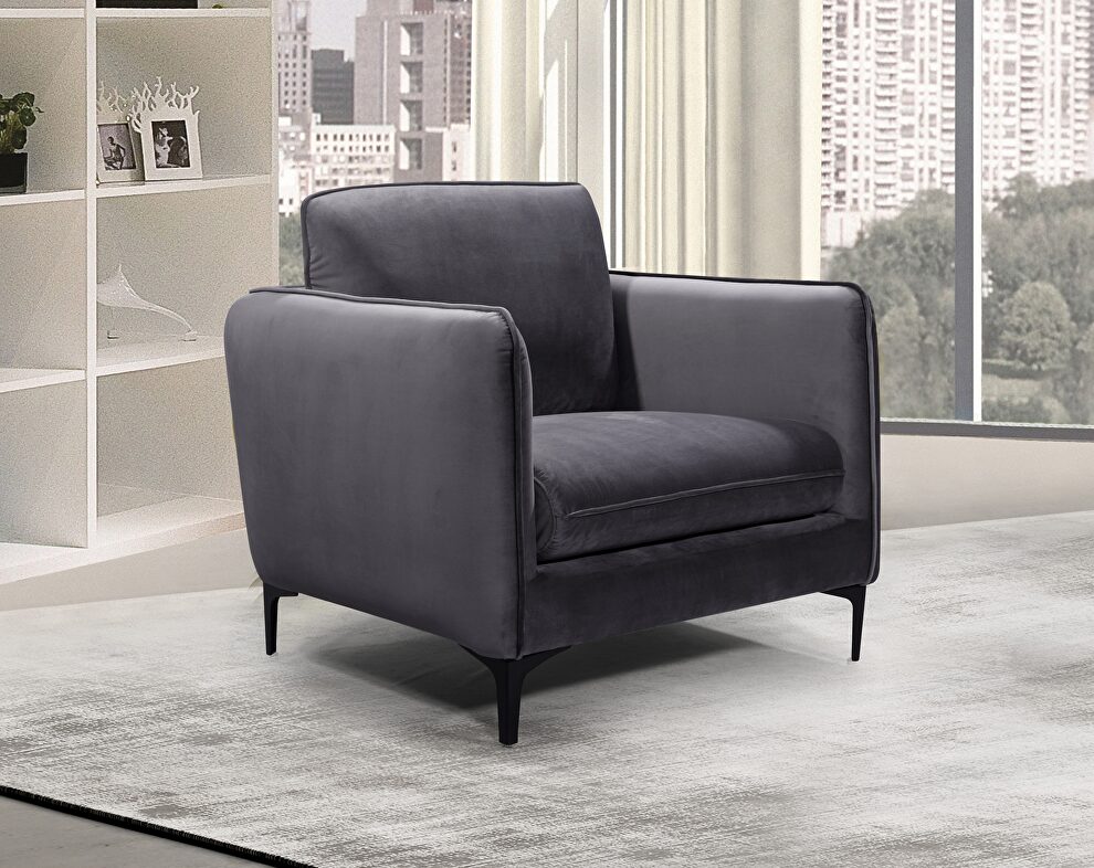 Velvet casual contemporary style living room chair by Meridian