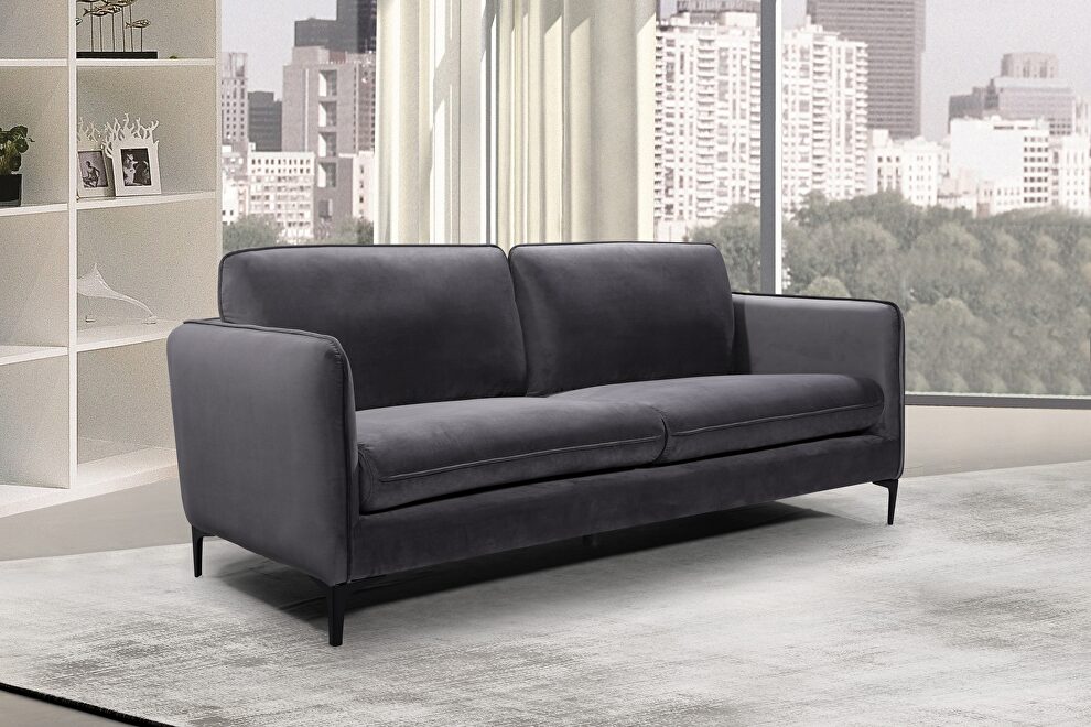 Velvet casual contemporary style living room sofa by Meridian