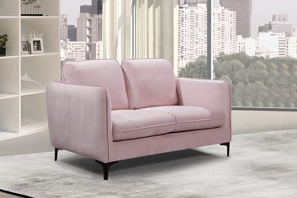 Velvet casual contemporary style living room loveseat by Meridian