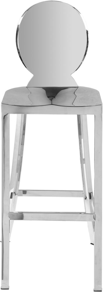 Silver chrome metal contemporary bar stool by Meridian