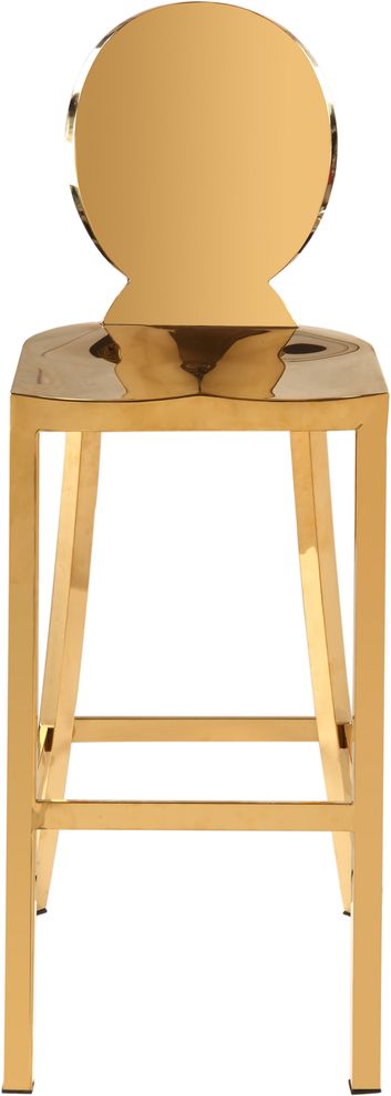 Golden chrome contemporary bar stool by Meridian