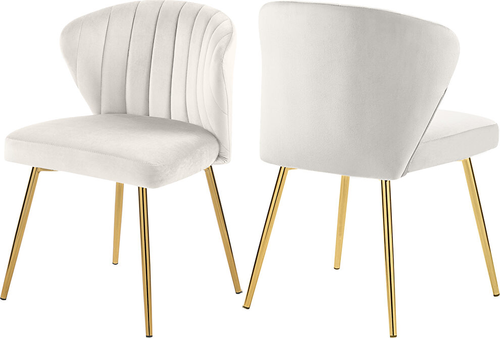 Velvet upholstery contemporary dining chair w/ gold legs by Meridian