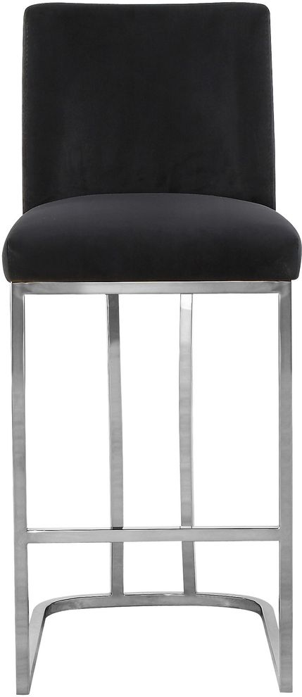 Black velvet / chrome frame bar stool by Meridian
