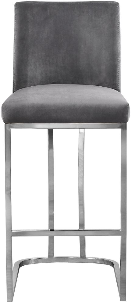 Gray velvet / chrome frame bar stool by Meridian