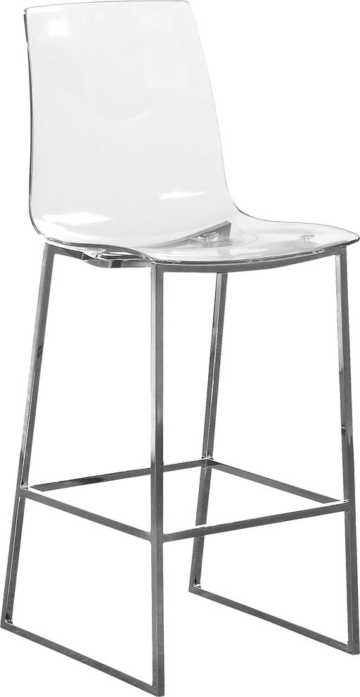 Silver base / acrylic contemporary bar stool by Meridian