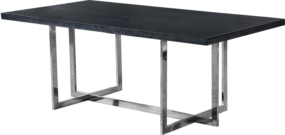 Silver legs / black charcoal wooden table top by Meridian